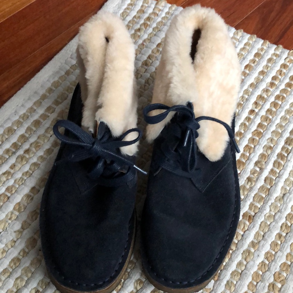 COACH FLAT WOOL ANKLE TOP VELVET  LACE UP BOOTIES